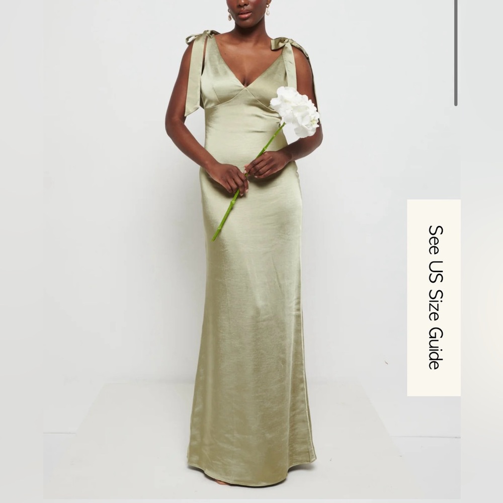 Pretty Lavish Dress: Piper Tie Maxi Bridesmaid Dress, Satin